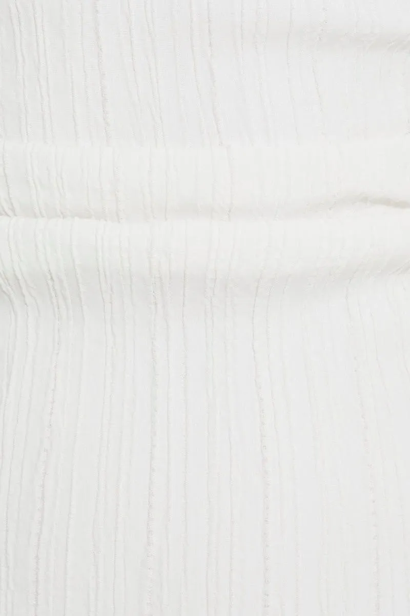 White Designer Textured One Shoulder Little White Dress