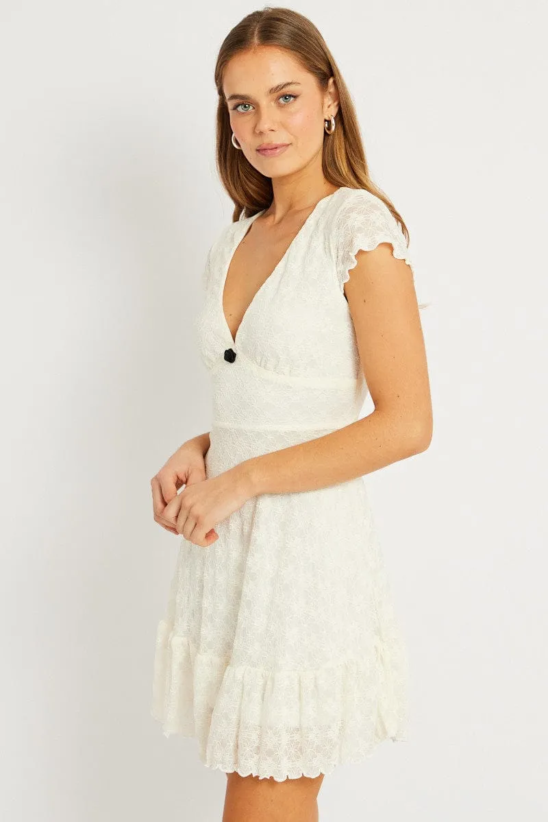 White Mini Dress Lace