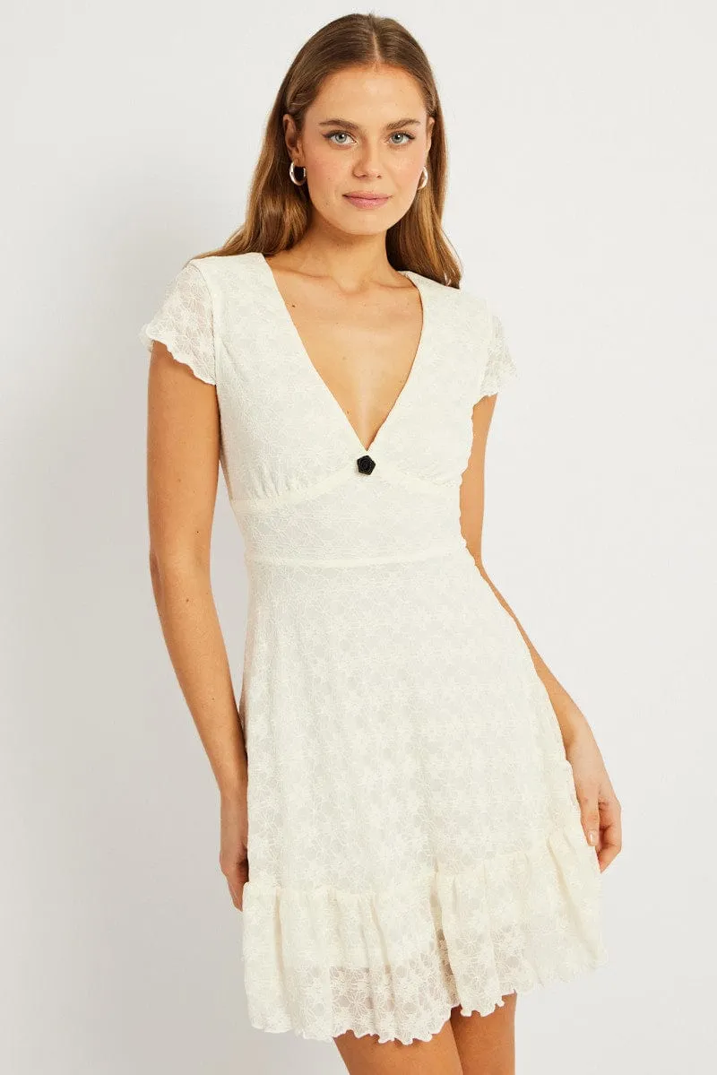 White Mini Dress Lace