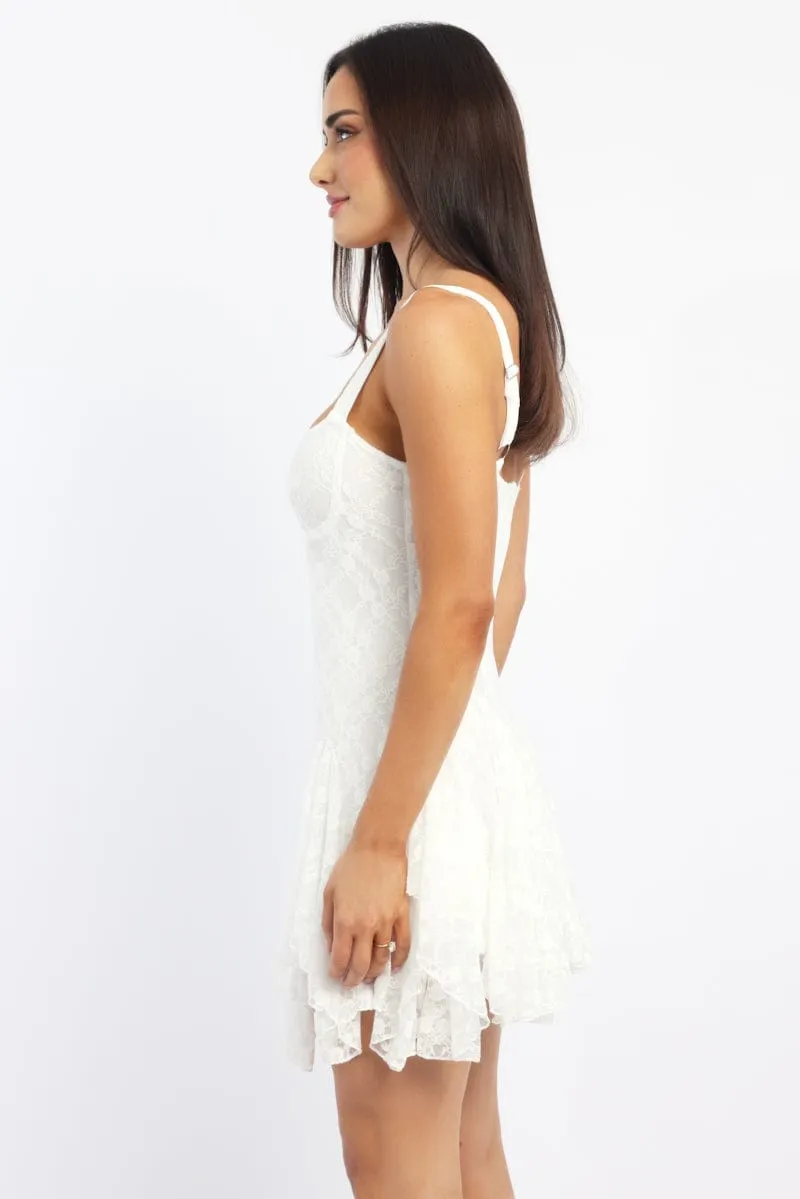 White Mini Dress Lace