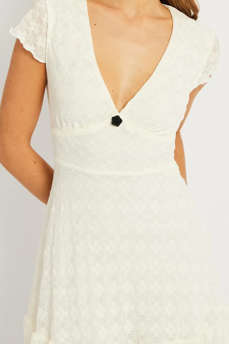 White Mini Dress Lace