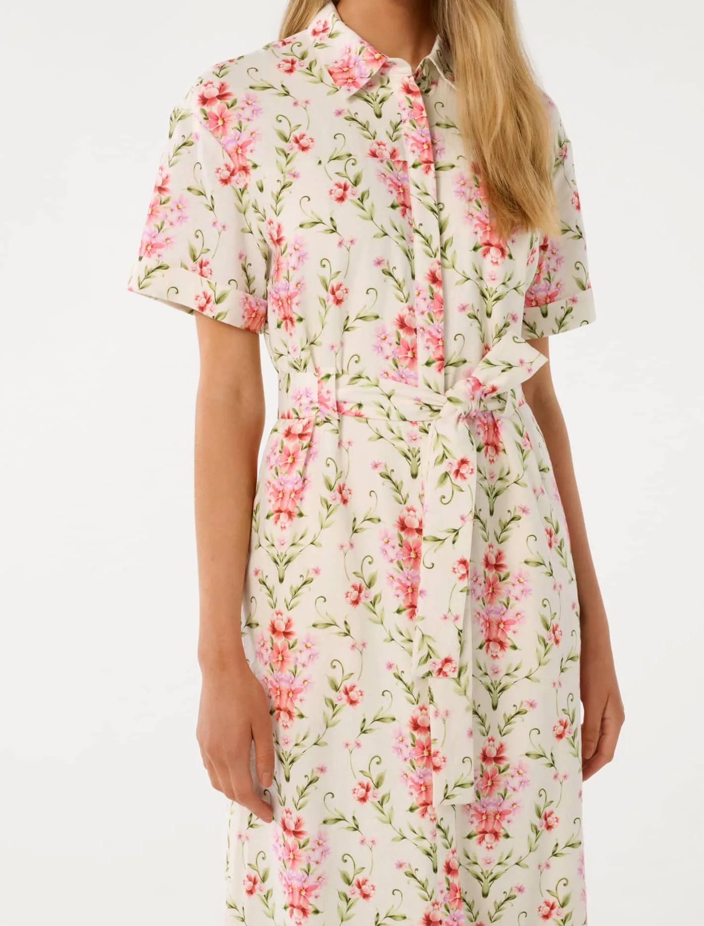 Willow Short Sleeve Linen Midi Dress