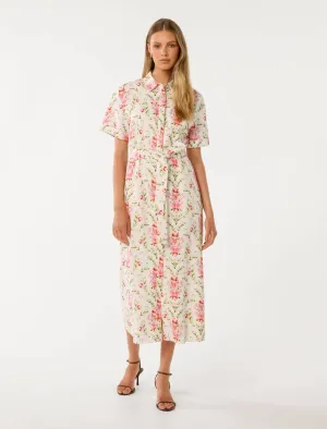 Willow Short Sleeve Linen Midi Dress