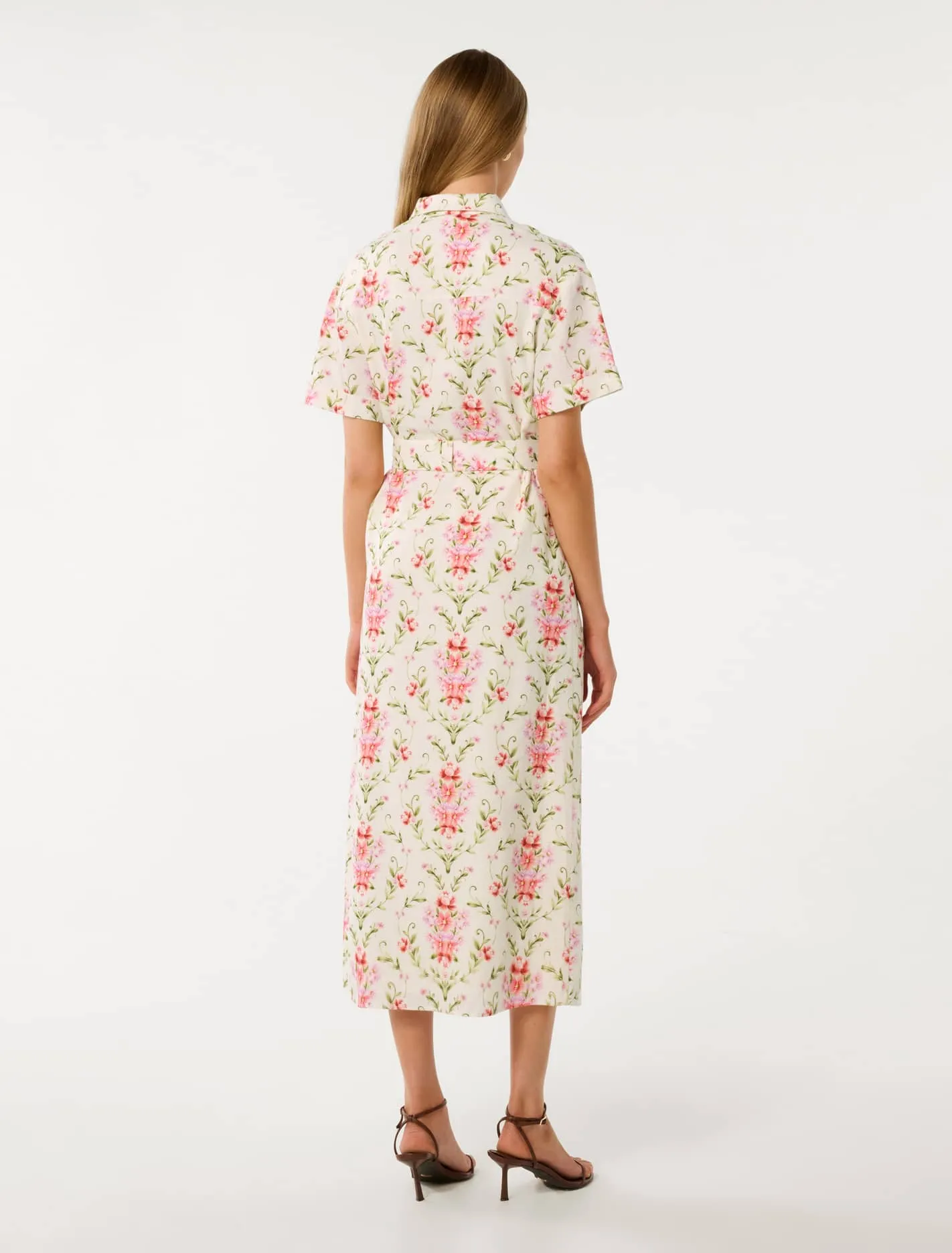 Willow Short Sleeve Linen Midi Dress