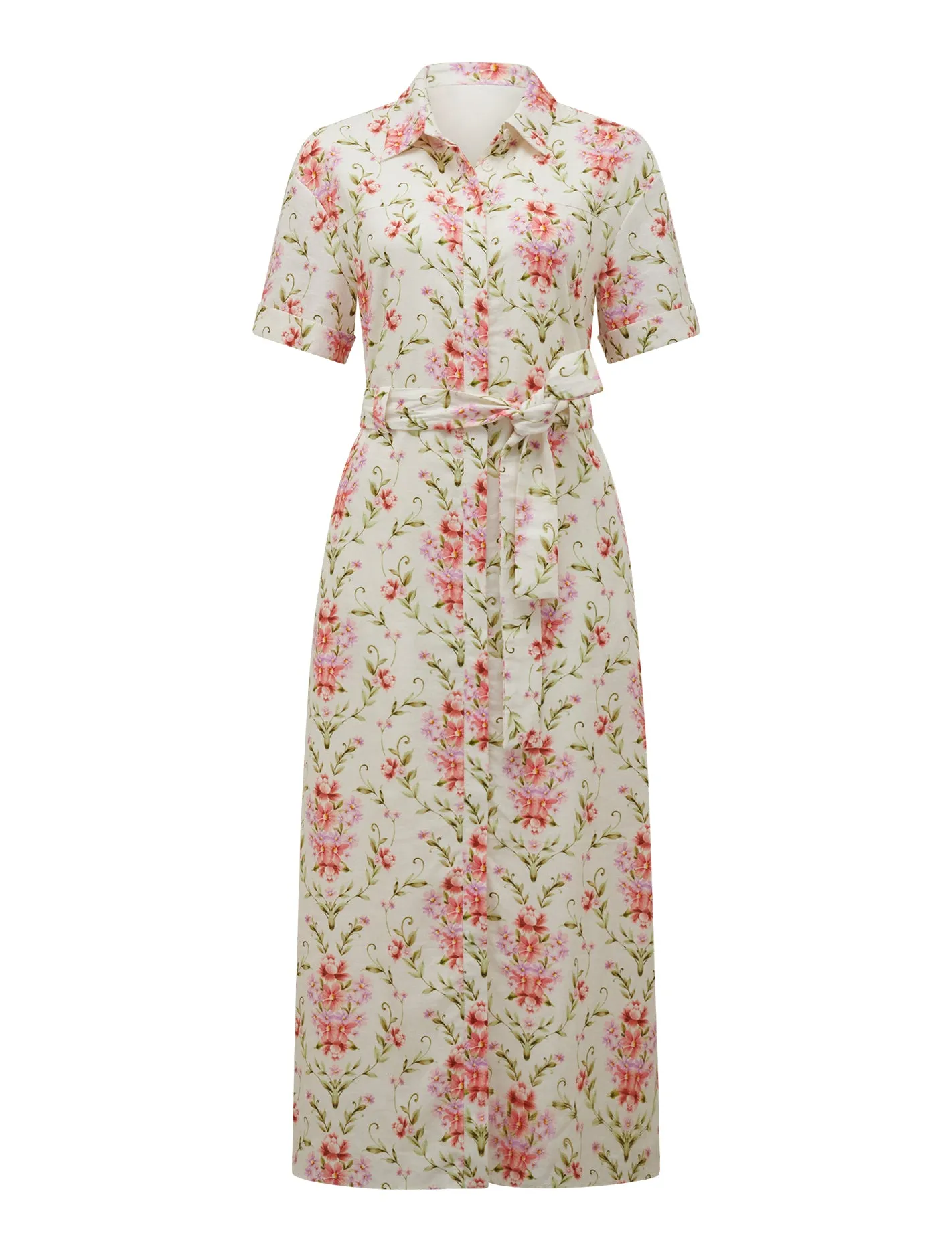 Willow Short Sleeve Linen Midi Dress