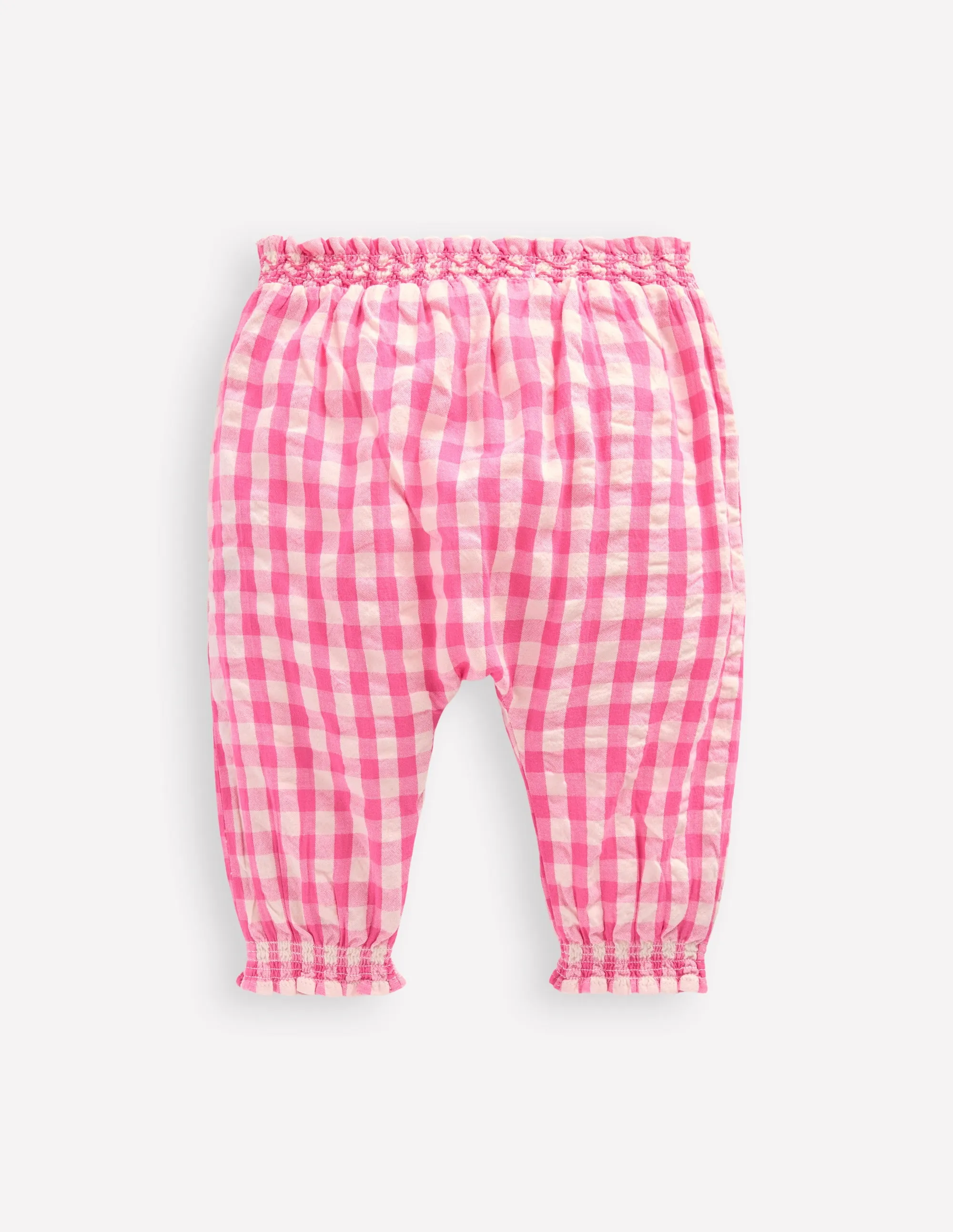 Woven Trousers-Pink Rose Gingham