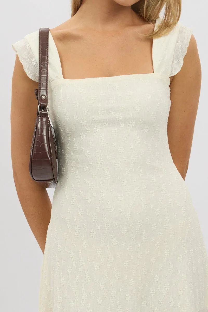 Yellow Mini Dress Square Neck