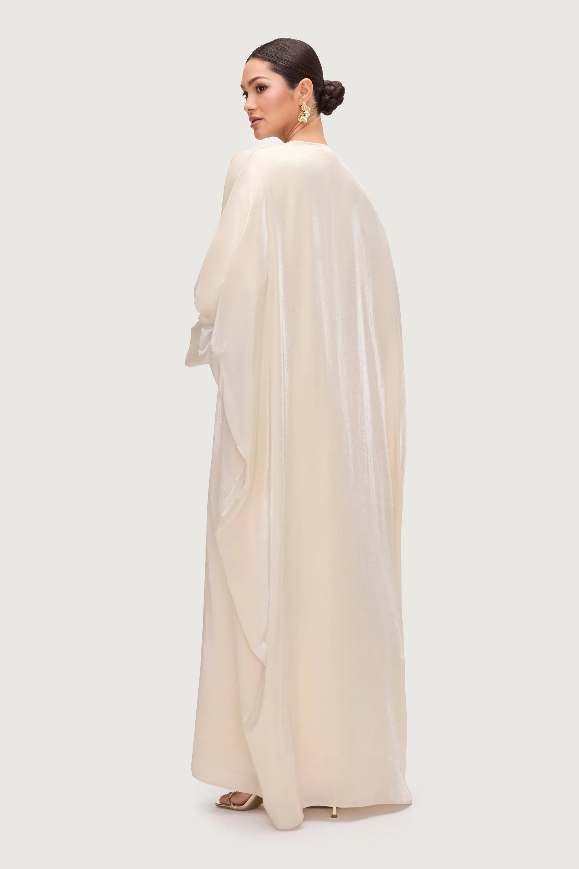 Zara Satin Open Abaya - Moonlight