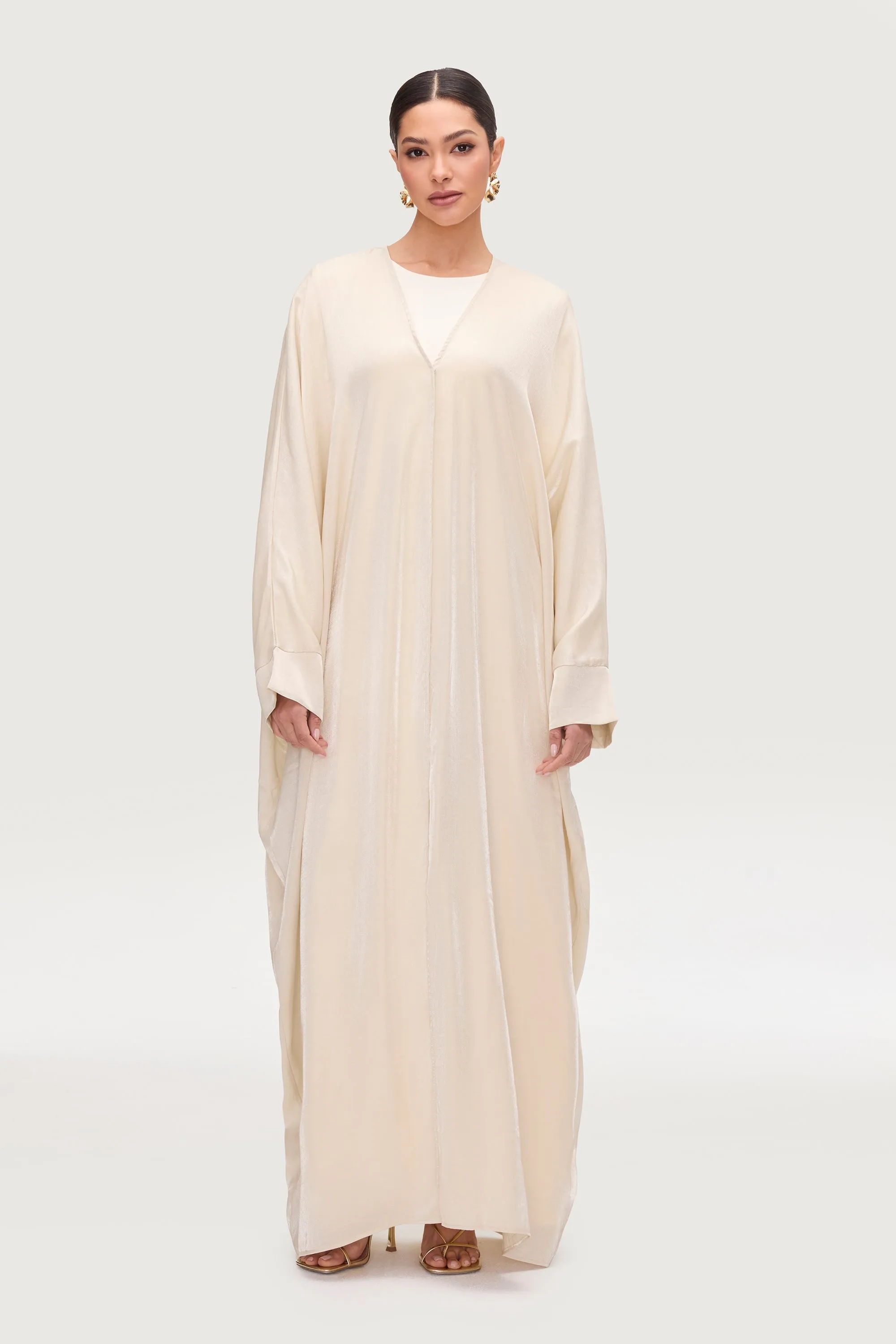 Zara Satin Open Abaya - Moonlight