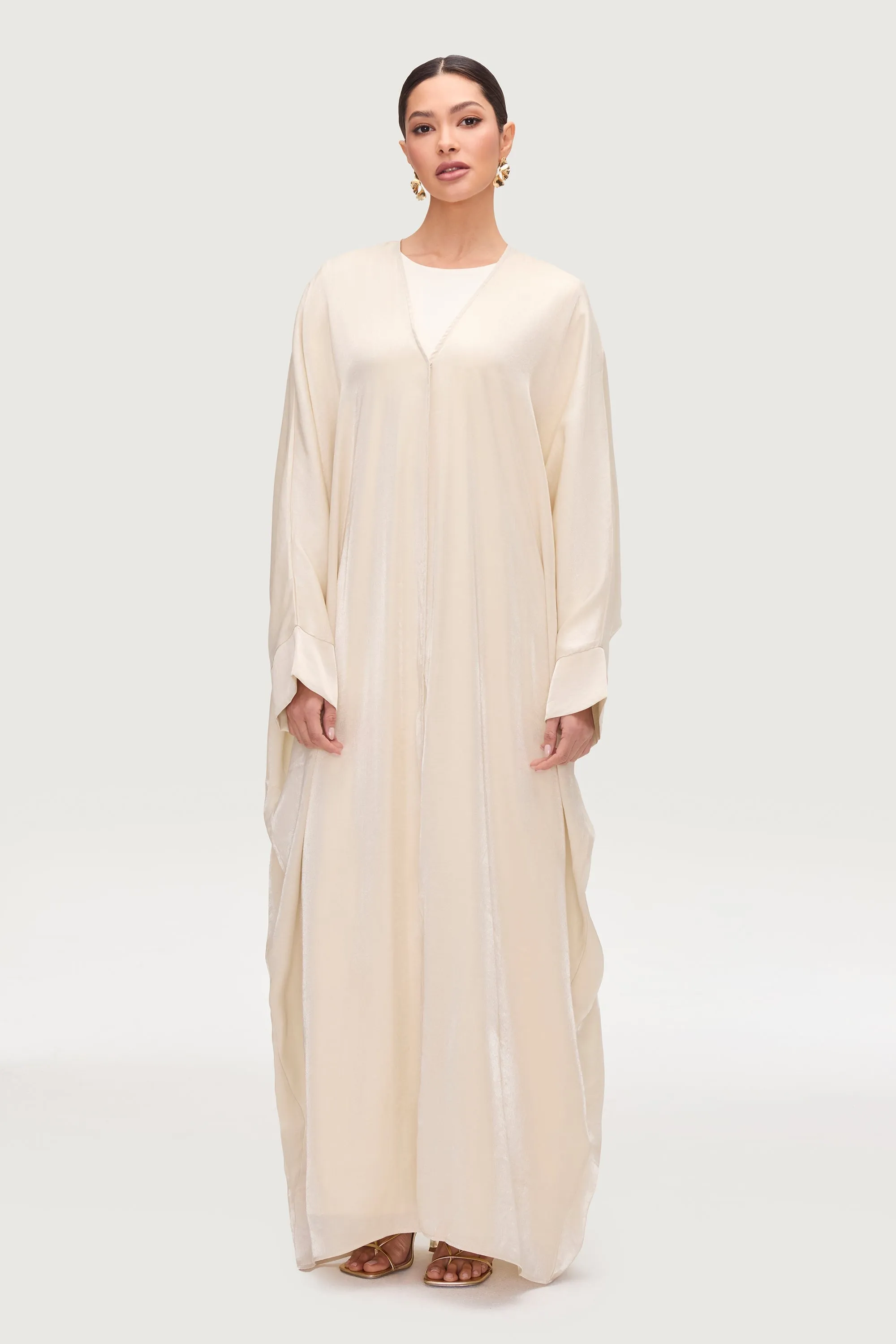 Zara Satin Open Abaya - Moonlight