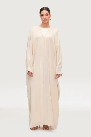Zara Satin Open Abaya - Moonlight
