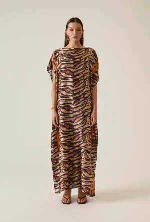 Zebra Print Maxi Kaftan