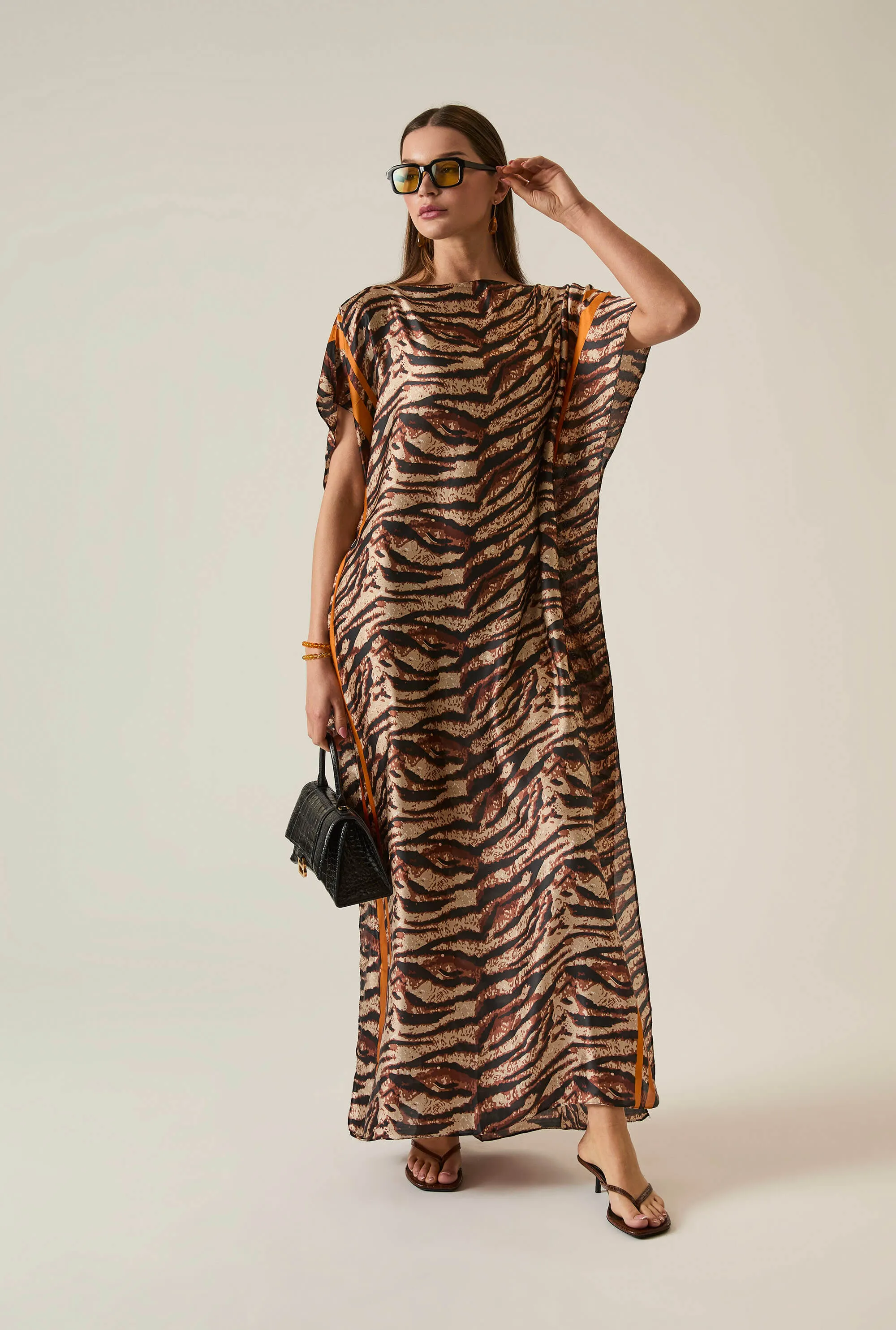 Zebra Print Maxi Kaftan