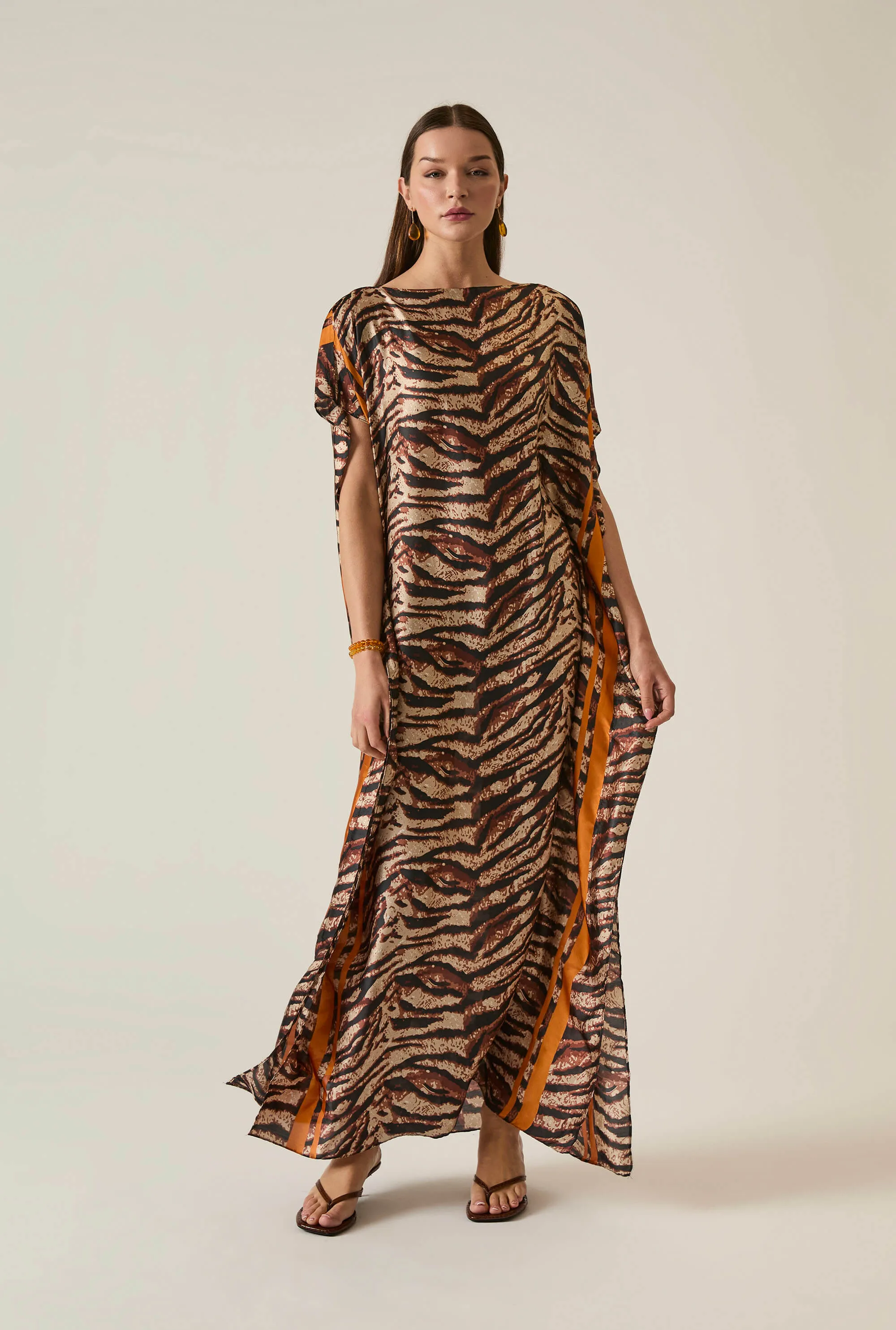 Zebra Print Maxi Kaftan