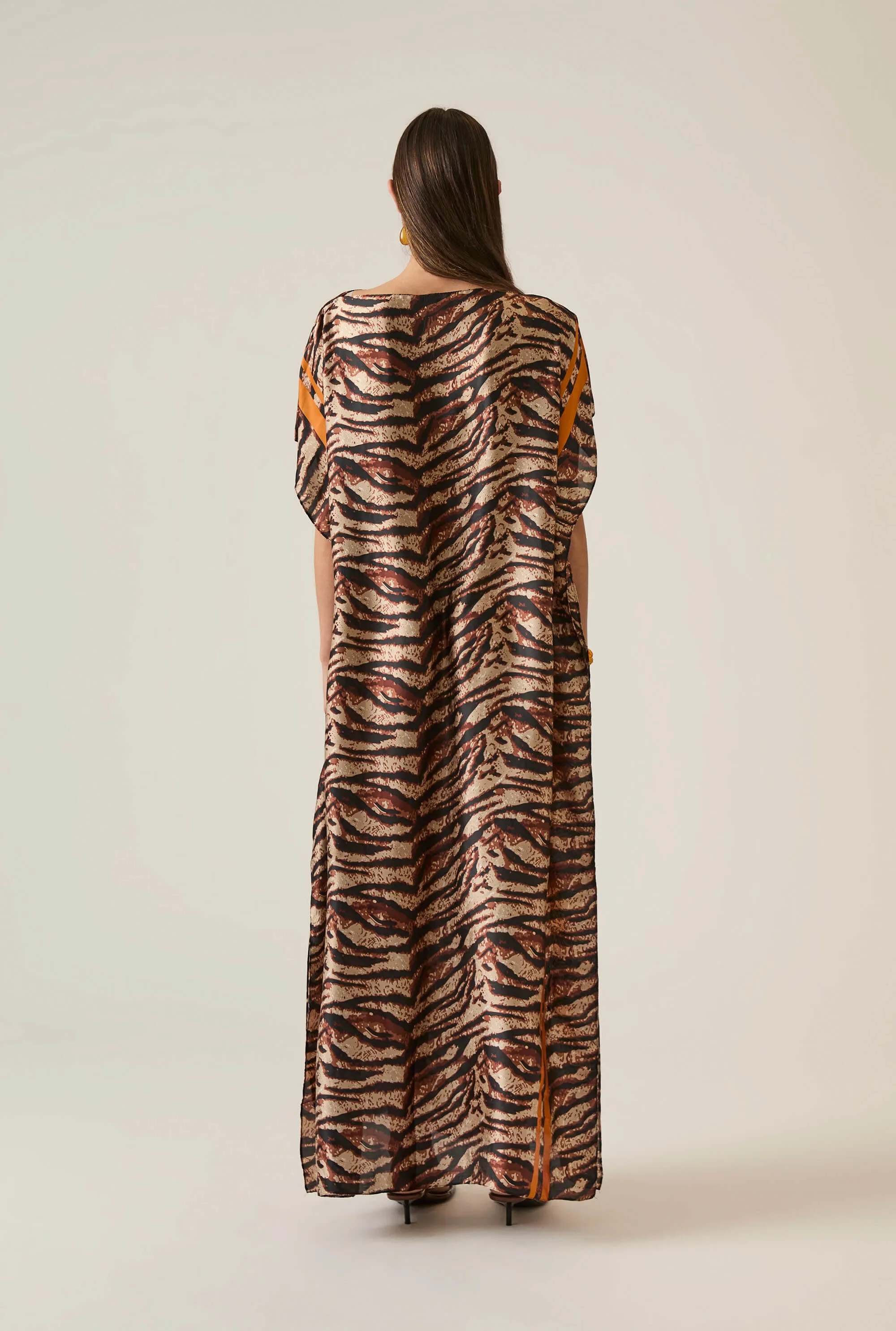 Zebra Print Maxi Kaftan